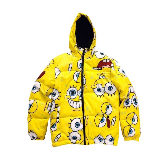Members Only x Nickelodeon Men's Small Spongebob Puffer Jacket Hooded Full Zip - Picture 7 of 11